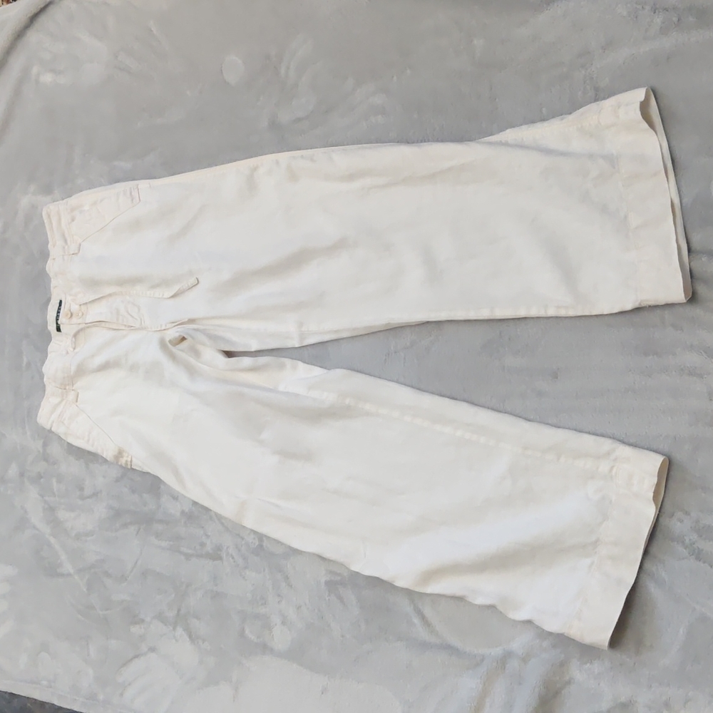 Ralph Lauren cream color 100% linen pants. Size 8.
